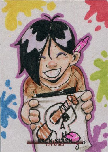 Hack/Slash Cute As Hell 5finity 2019 Sketch Card by Adam Hicks V2