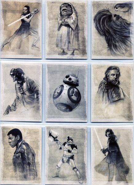 Star Wars Last Jedi Illustrated 11 Card Chase Set