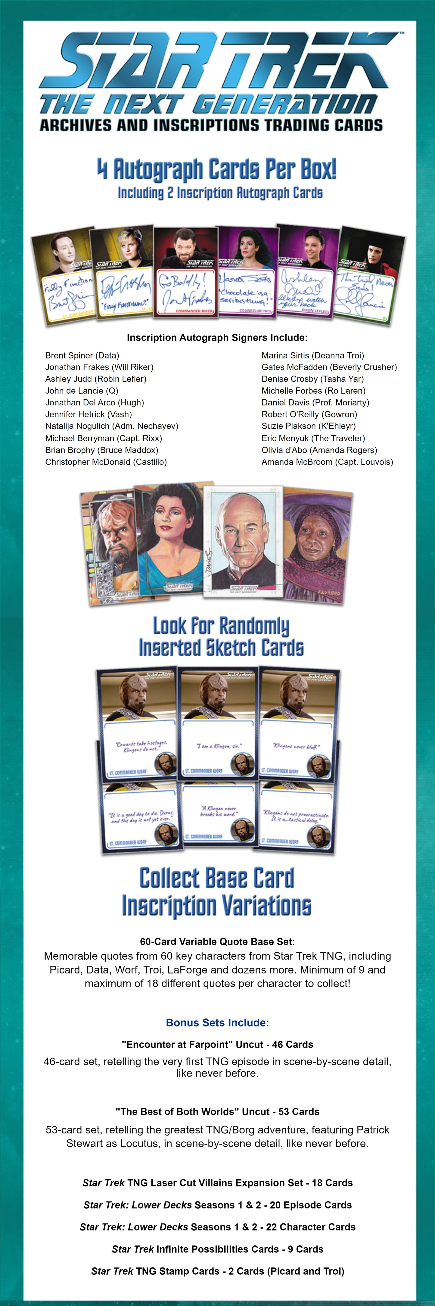 2022 Star Trek TNG Archives & Inscriptions - Box of Cards (24 Packs)