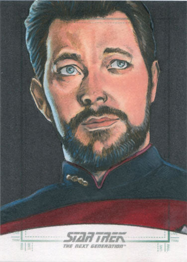 Star Trek TNG Portfolio Prints S2 Sketch Card by Mike James of Riker