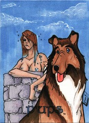 Pups: Pinup Girls & Puppies Sketch Card by Ryan Kincaid Breed #38