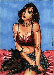 Pups: Pinup Girls & Puppies DE Sketch Card by Jim Kyle