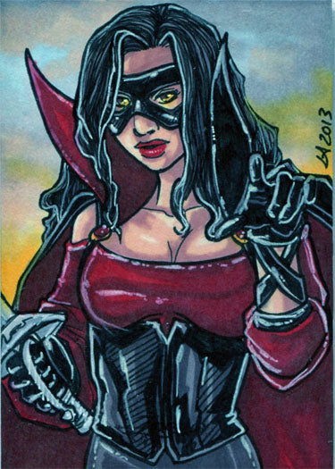 Women of Zorro 5finity 2013 Sketch Card by Lynne Anderson V2