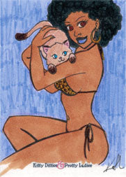 Kitty Ditties & Pretty Ladies Sketch Card by Kathleen Lawday v1