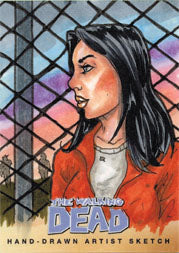 Walking Dead Comic Series Two Sketch Card by Steve Lydic of Lori