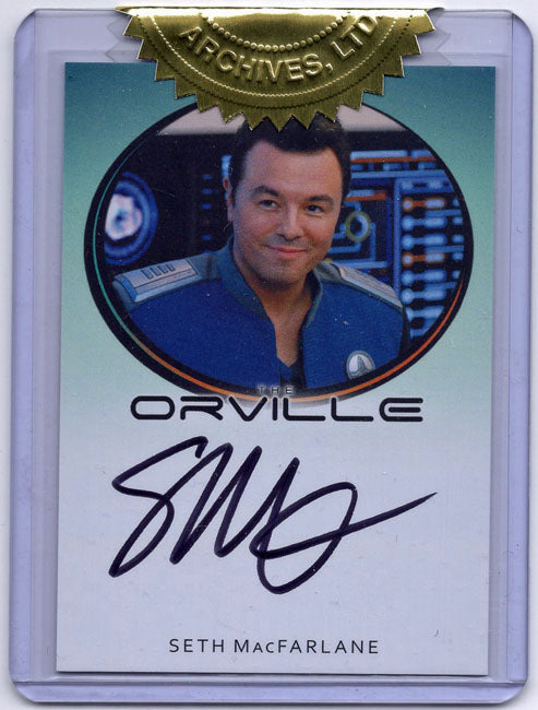 Orville Archives Autograph Card Seth MacFarlane as Captain Ed Mercer (Bordered)