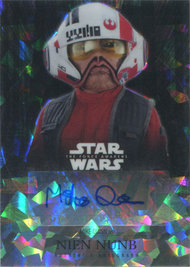 Star Wars Force Awakens Chrome Autograph Card Mike Quinn Atomic Parallel #13/99