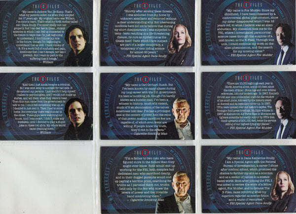 X-Files Season 10 & 11 "My Struggle" Monologue Complete 8 Card Set