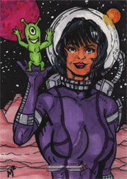 Galaxgals Eradication Mike Munshaw Rare Artist Sketch Card Ver. 2