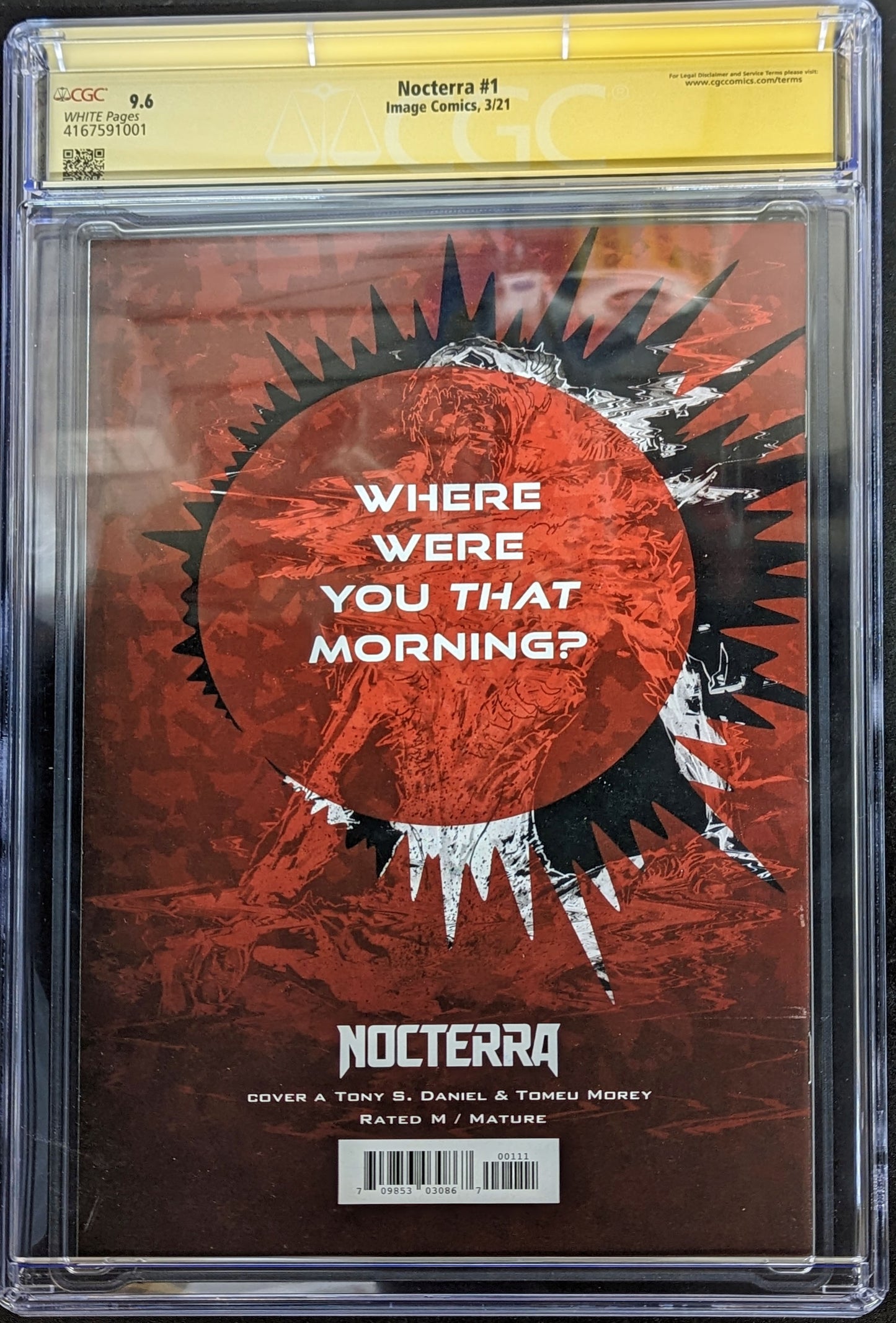 NOCTERRA #1 Graded CGC 9.6 Signed by Tony Daniel & Scott Snyder