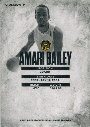 Super Products 2021 Super Glow Multi-Sport Opal Glow Parallel Card Amari Bailey