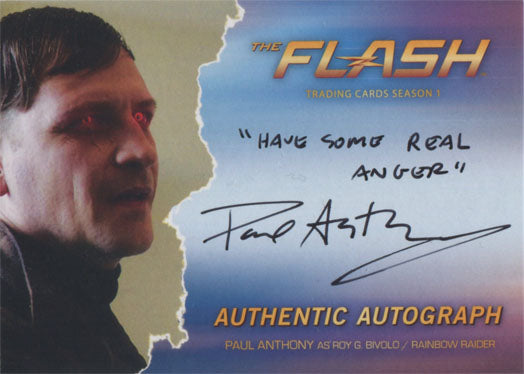 Flash Season 1 Autograph Card PA Paul Anthony as Roy G. Bivolo/Rainbow Raider
