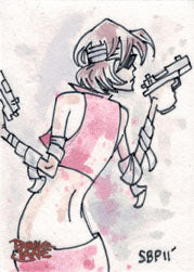 Painkiller Jane 5finity JAM 2011 Sketch Card by Spencer Platt