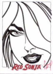 Red Sonja John Czop Hand Drawn Sketch Card