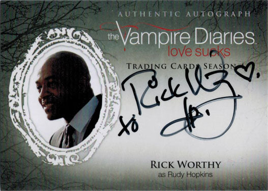 Vampire Diaries Season 4 Autograph Card RW Rick Worthy as Rudy Hopkins