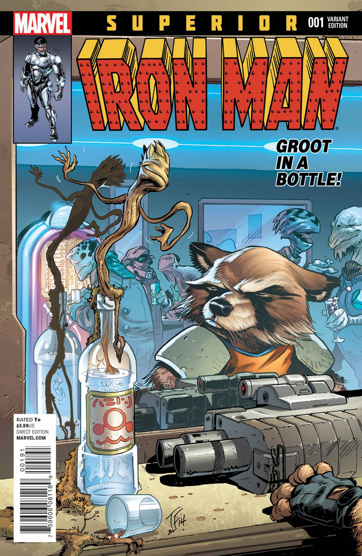 SUPERIOR IRON MAN #1 ROCKET RACCOON AND GROOT VAR
