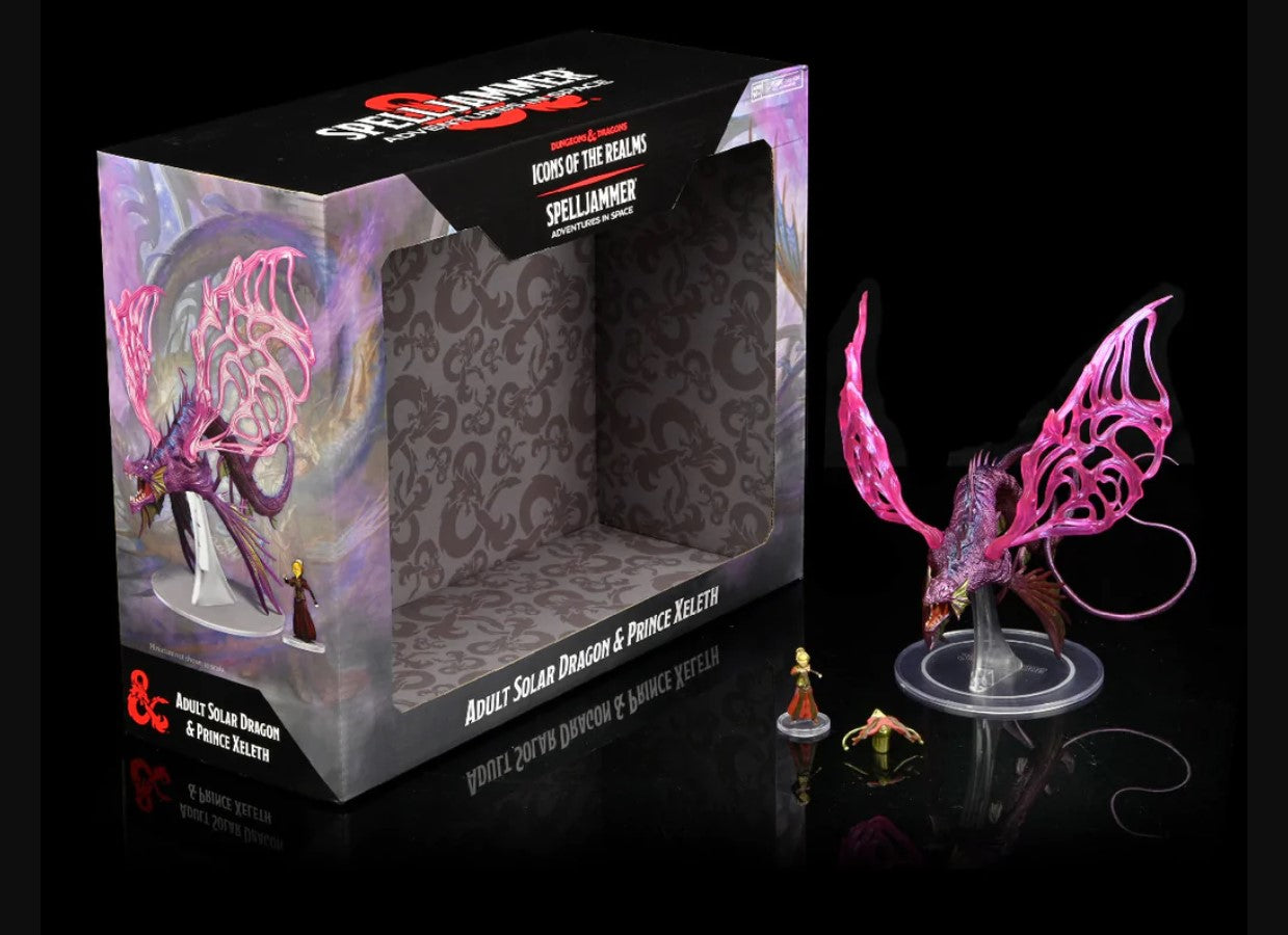 D&D Icons of the Realms Adult Solar Dragon & Prince Xeleth Prepainted Miniature