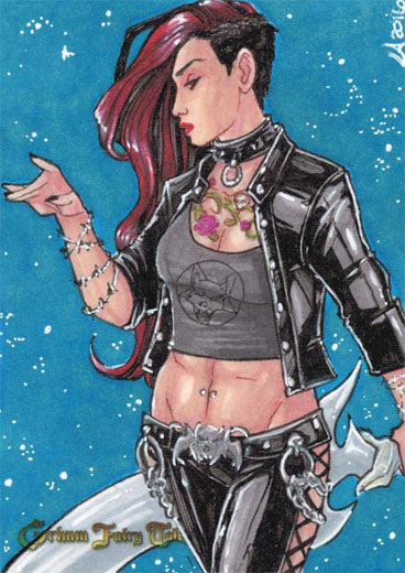 Grimm Fairy Tales 2016 SDCC Sketch Card Lynne Anderson of Hellchild DE 2/3