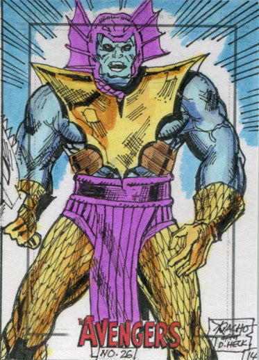 Marvel Avengers Silver Age Sketch Card by Ray Racho of Attuma
