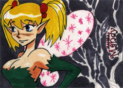 Manga Mandy 2011 5finity Sketch Card by Luke Smarto Elf
