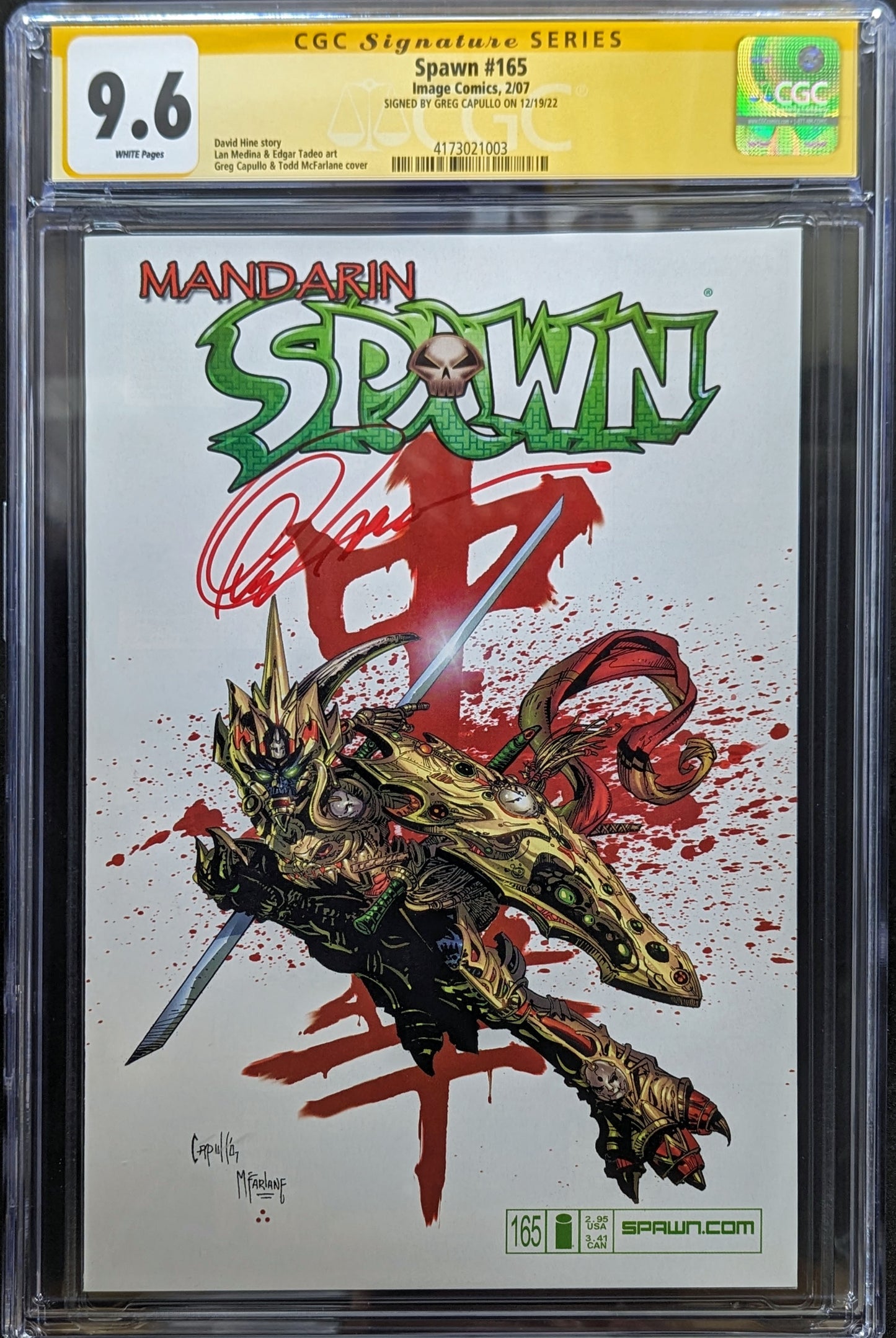 SPAWN #165 Graded CGC 9.6 1st Mandarin Signed by Greg Capullo