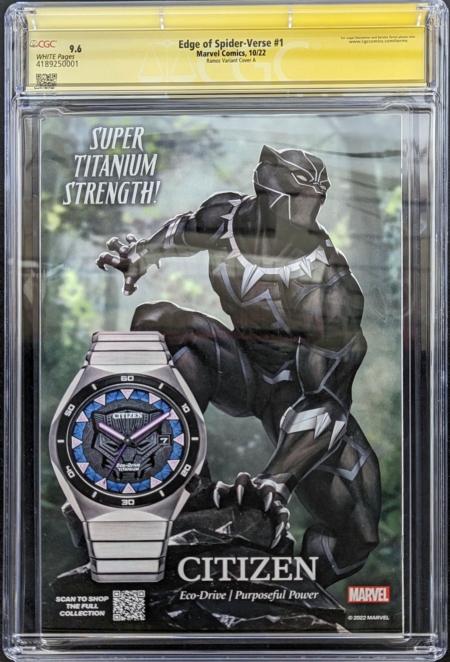Edge Of Spider-Verse #1 Design Variant Edition CGC 9.6 Signed by Humberto Ramos