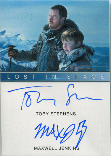 Netflix Lost in Space Season 1 Dual Autograph Card Toby Stephens and Max Jenkins