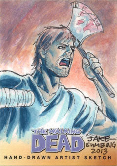Walking Dead Comic Series Two Sketch Card by Jake Sumbing of Rick
