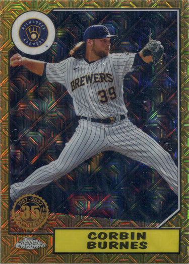 Topps Series Two Baseball 2022 Chrome Silver Card T87C2-33 Corbin Burnes