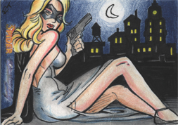 Moonstone Domino Lady & The Spider Sketch Card by Robin Thompson v5