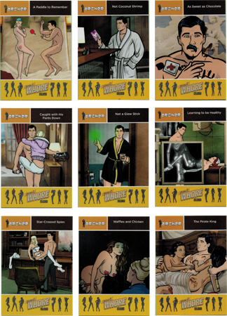 Archer Seasons 1 to 4 Welcome to Whore Island Complete 9 Card Chase Set