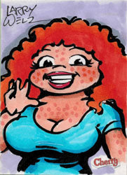 Larry Welz Cherry Sketch Card by Larry Welz