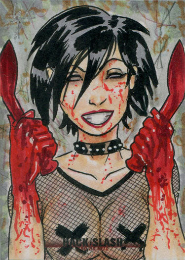 Hack/Slash Bad As Hell 5finity 2019 Sketch Card by Jason Worthington V1