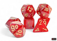 Chessex Mega-Hedral Dice 7-Die Set - Glitter Ruby/gold