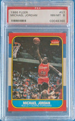 Basketball 1986-87 Fleer 57 Michael Jordan Graded PSA 8 NM-MT Rookie Card