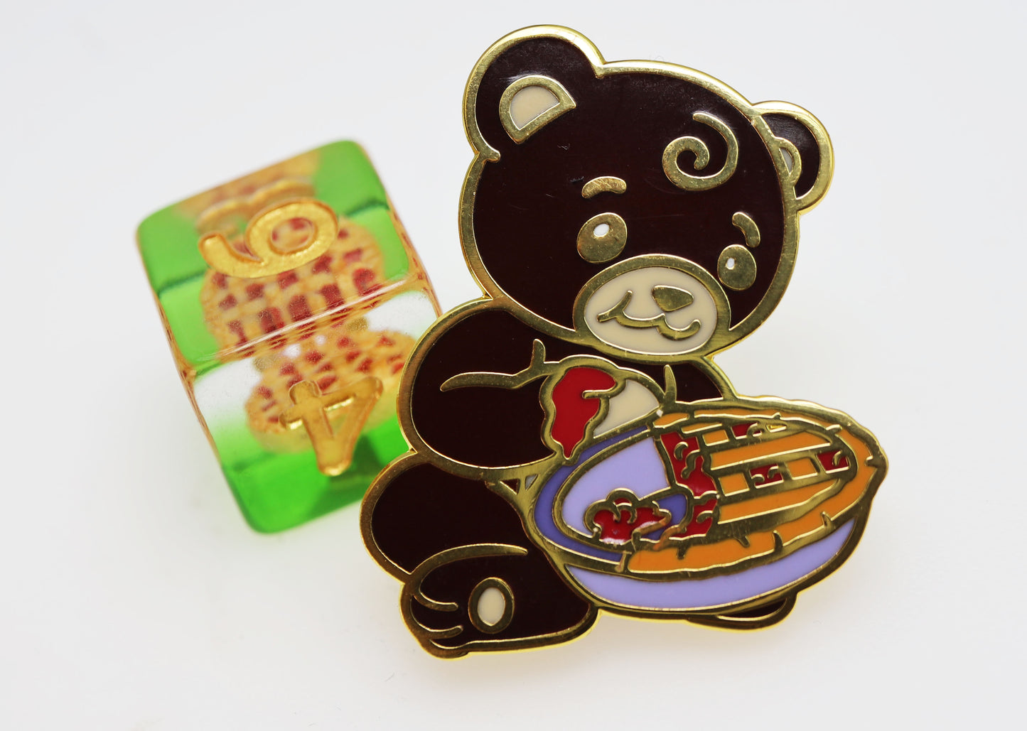 Foam Brain Pastry Pets RPG Dice & Pin Set - Cherry Pie Cub