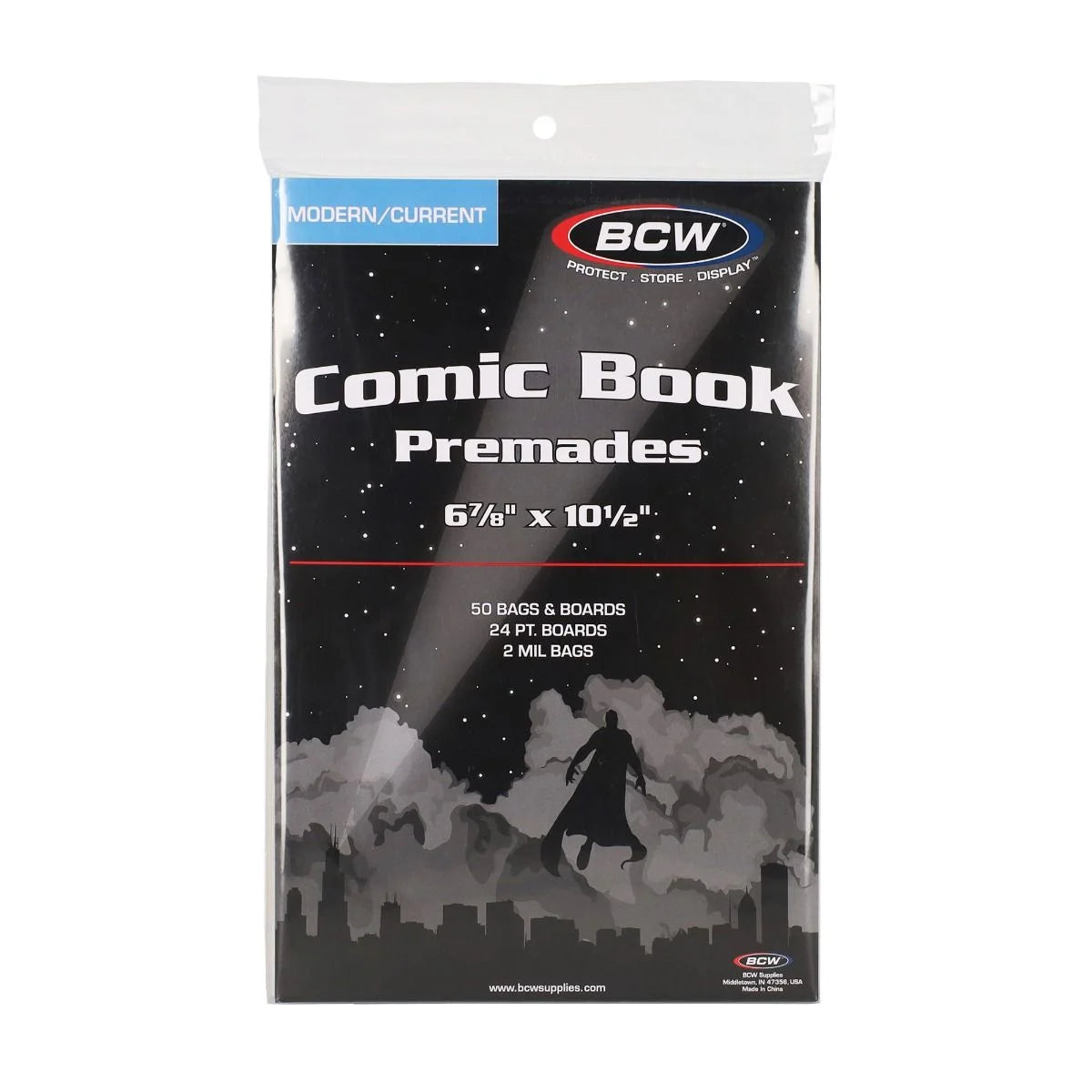 BCW Premade® Resealable Current Comic Bag and Board - 50 Ct Pack