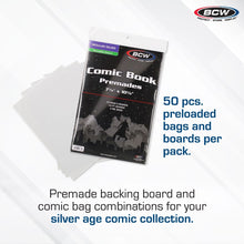BCW Premade® Resealable Silver Comic Bag and Board - 50 Ct Pack