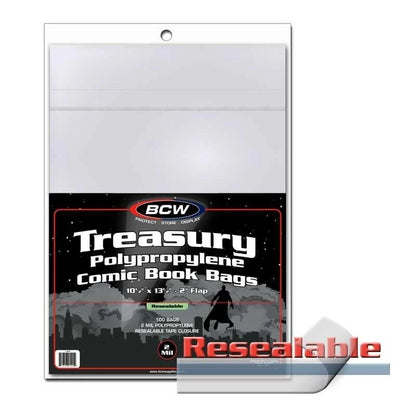 BCW Treasury Comic Book Magazine Reseable Bags - 100 Ct