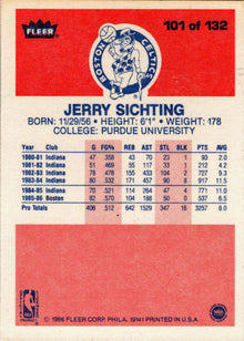 1986-87 Fleer Basketball #101 Jerry Sichting Base Rookie Card