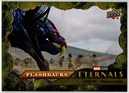 2023 Upper Deck Marvel Eternals Gold Parallel Card 102 "5000 BC Mesopotamia" /99