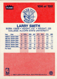 1986-87 Fleer Basketball #104 Larry Smith Base Rookie Card