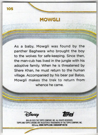 2025 Topps Chrome Disney Base Card 105 Mowgli