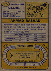 Topps Football 1974 Base Card 105 Ahmad Rashad