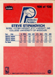 1986-87 Fleer Basketball #106 Steve Stipanovich Base Rookie Card
