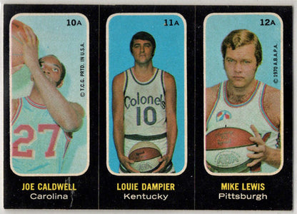1971-72 Topps Trios Stickers Card 10A Caldwell 11A Dampier 12A Lewis