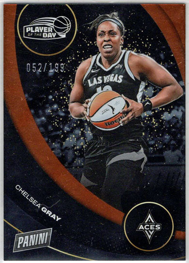 2025 Panini WNBA Player of the Day Orange Parallel Card 10 Chelsea Gray 052/199