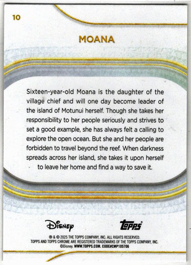 2025 Topps Chrome Disney Base Card 10 Moana