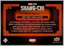 2023 Upper Deck Marvel Shang-Chi Silver Parallel Card 10 "Don't Want To…" /199