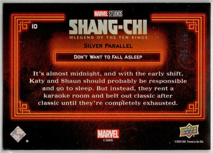 2023 Upper Deck Marvel Shang-Chi Silver Parallel Card 10 "Don't Want To…" /199